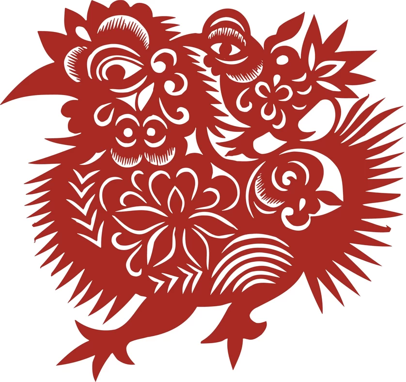 中国风中式传统喜庆民俗人物动物窗花剪纸插画边框AI矢量PNG素材【1102】